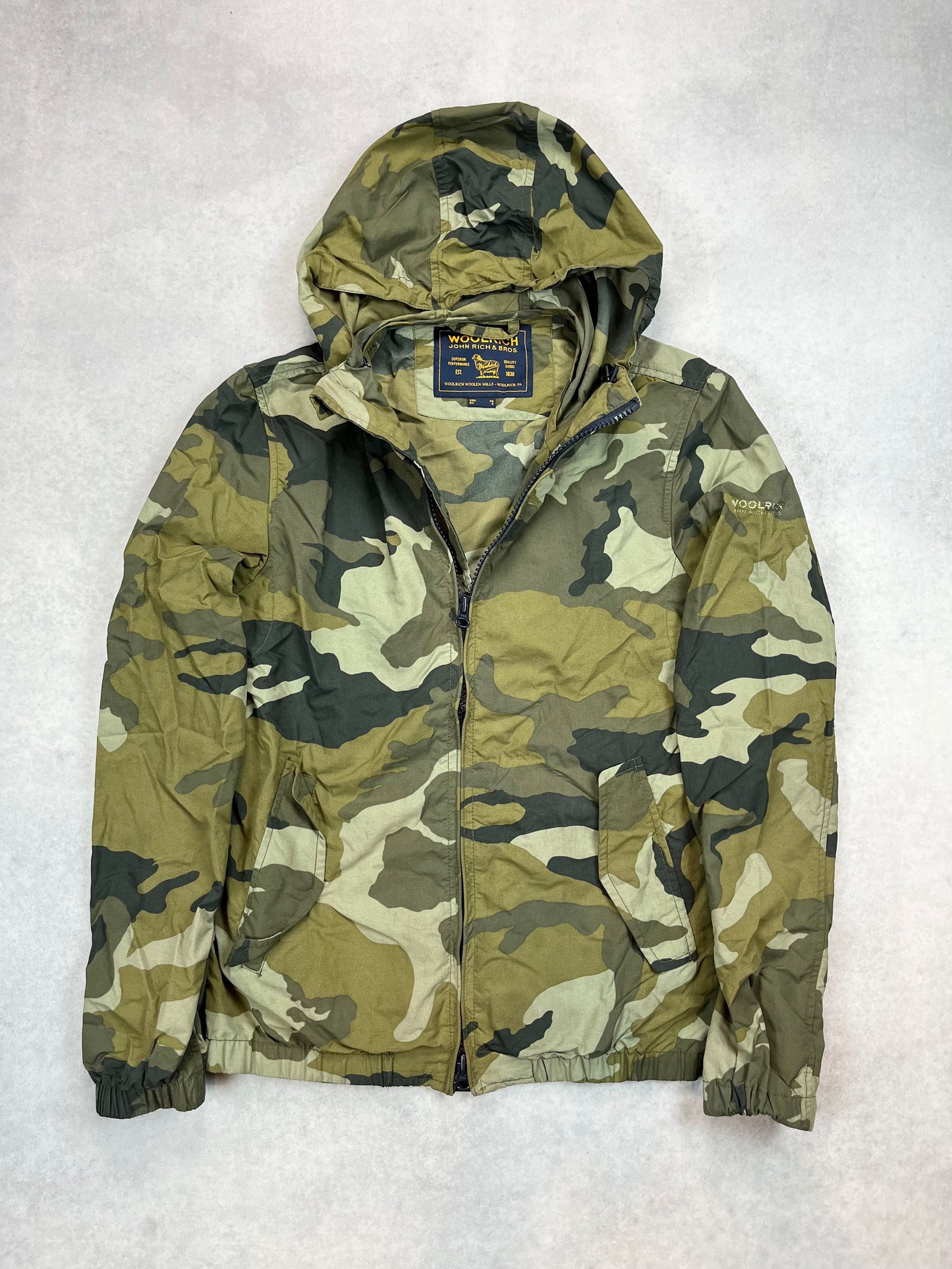 Woolrich camo windbreaker jacket