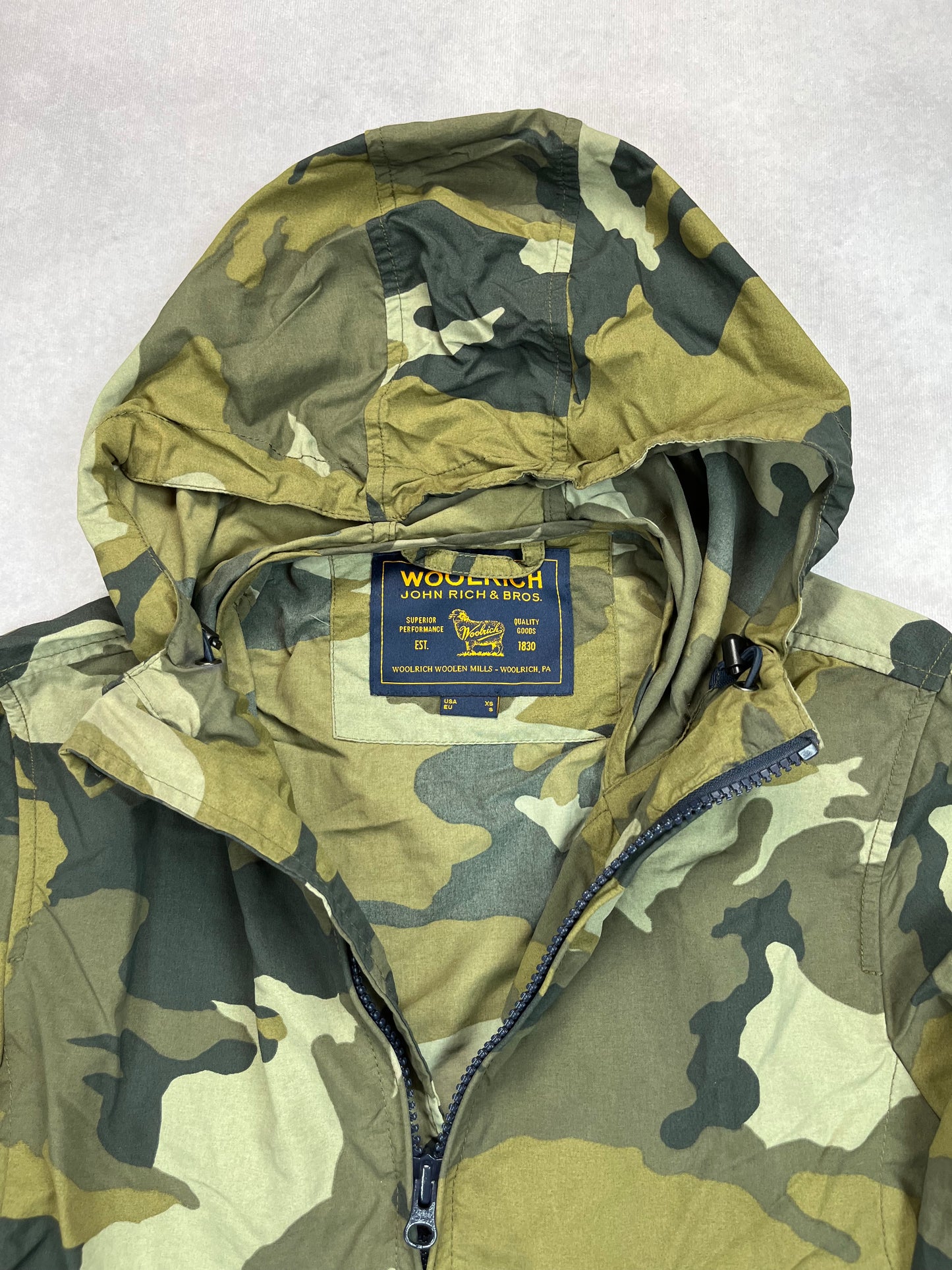 Woolrich camo windbreaker jacket