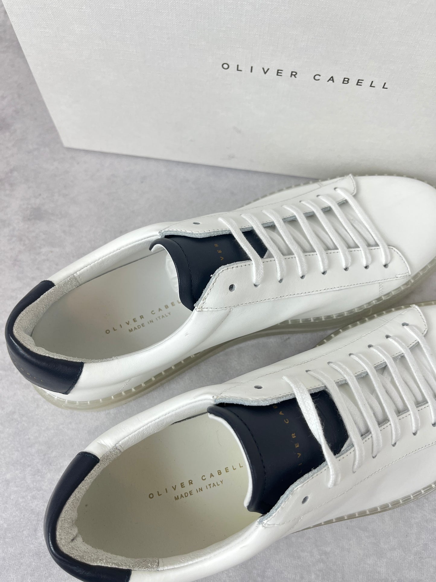 Oliver Cabell low 1 transparent ocean sneaker