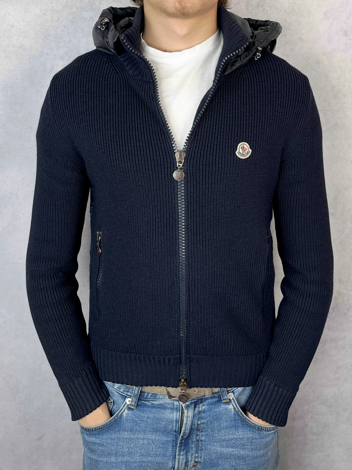 Moncler hooded cardigan jacket