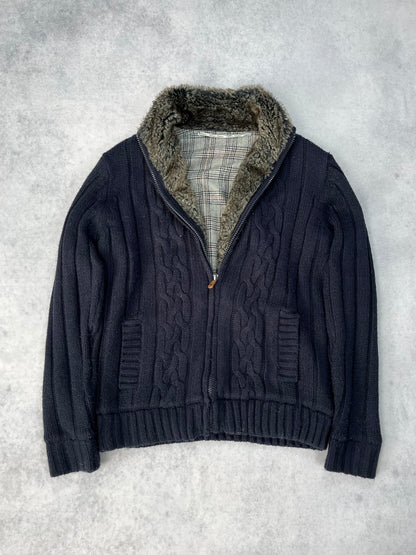 Piazza Italia fur lined cardigan jacket