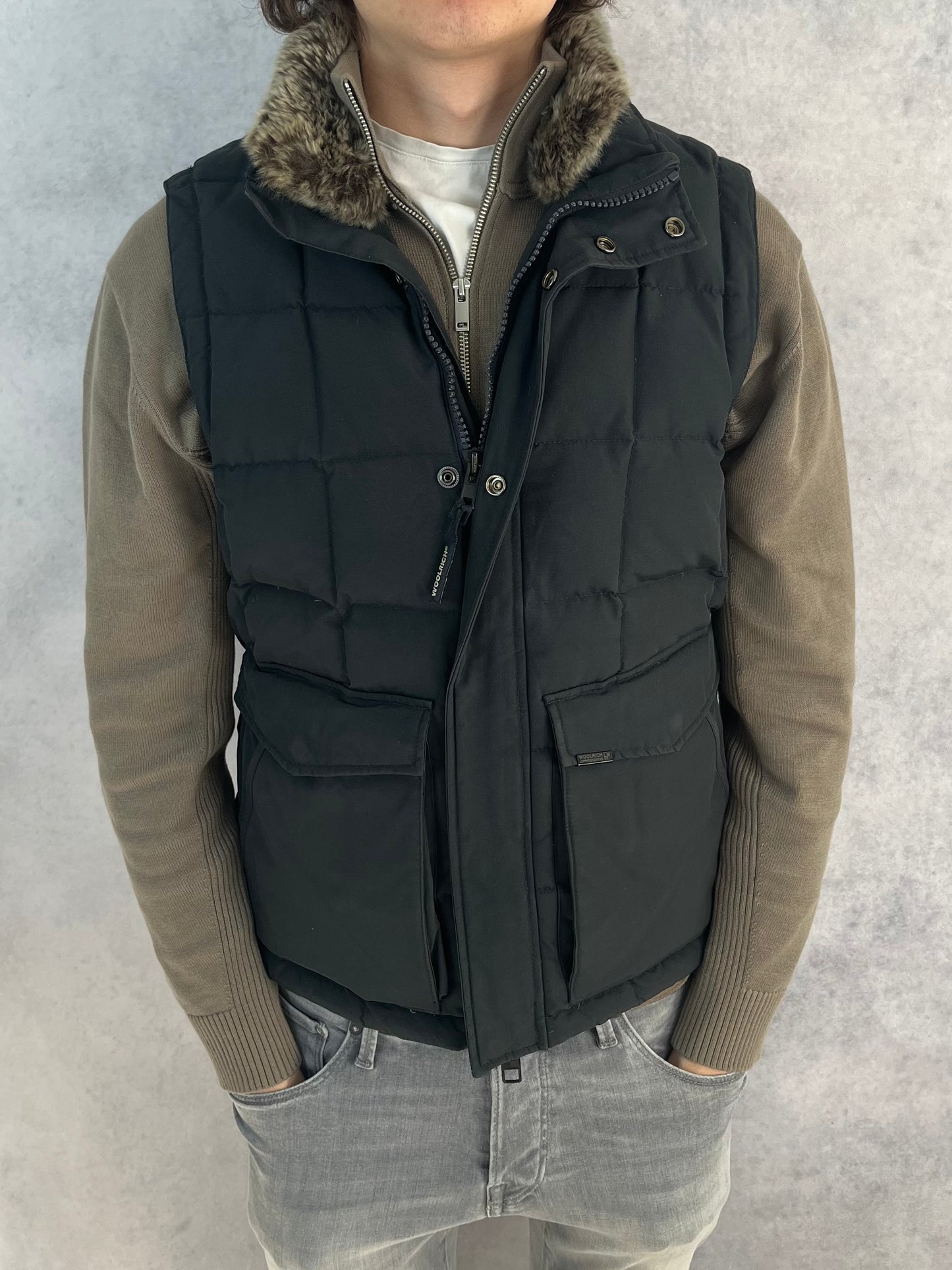 Woolrich fur collar vest