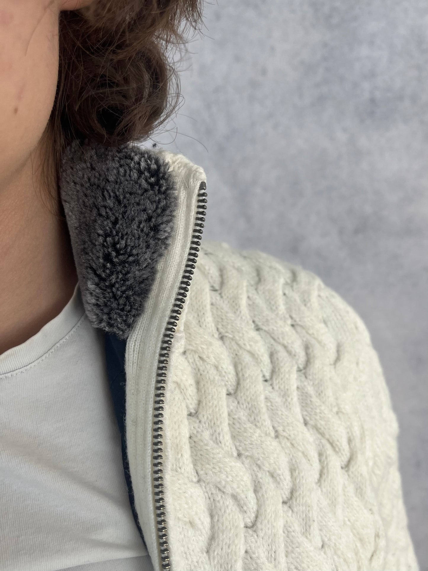 Devred fur collar cardigan jacket