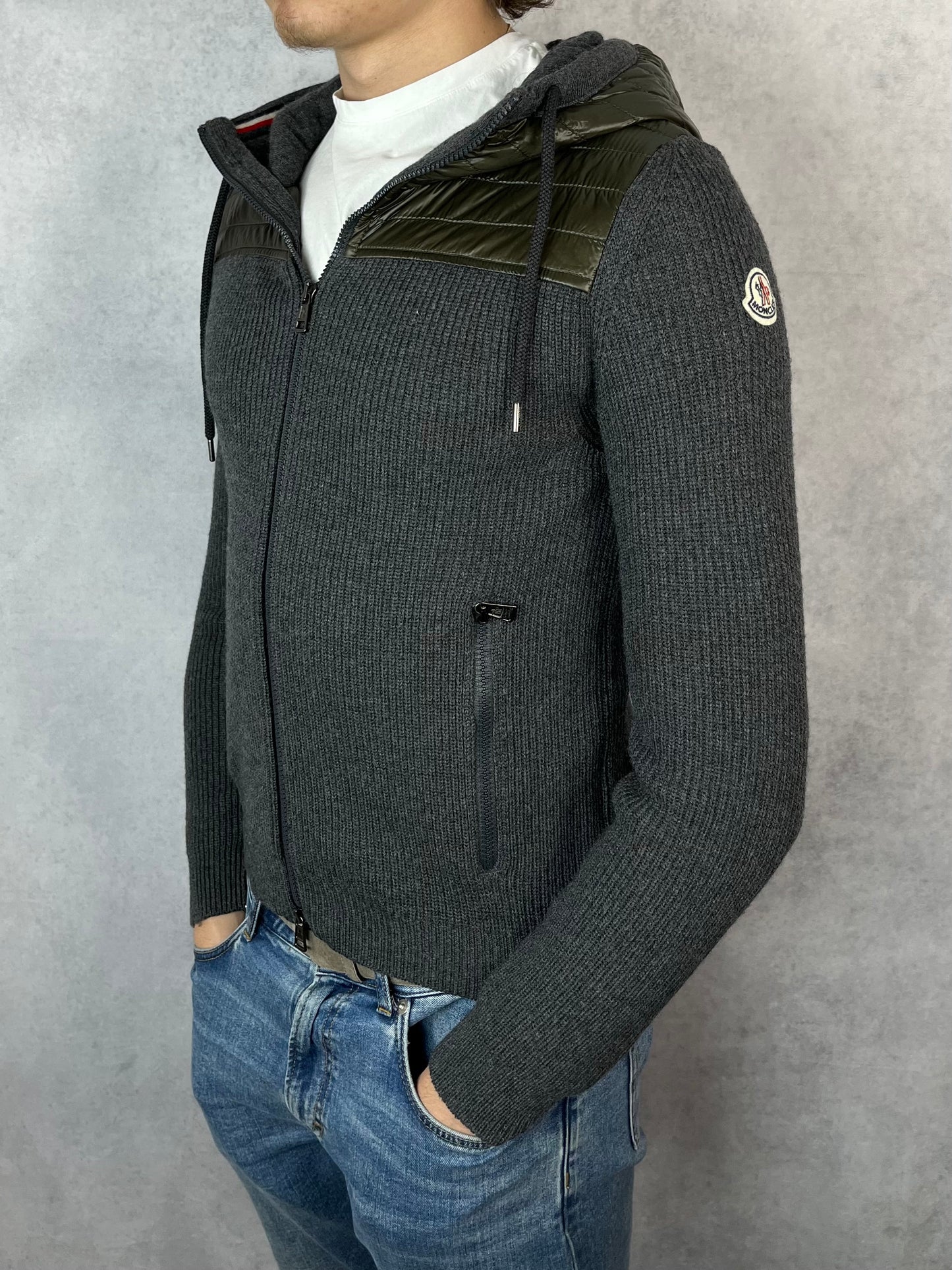 Moncler hooded cardigan jacket