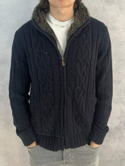 Piazza Italia fur lined cardigan jacket